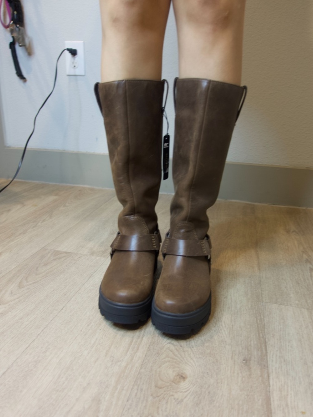 Sorel Brown Knee-High Platform Heeled Boots